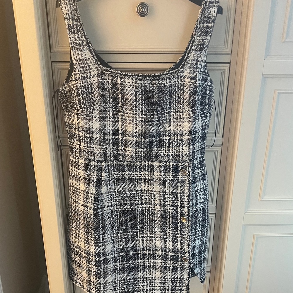 Francesca's Collections Monochrome Plaid Mini Dress